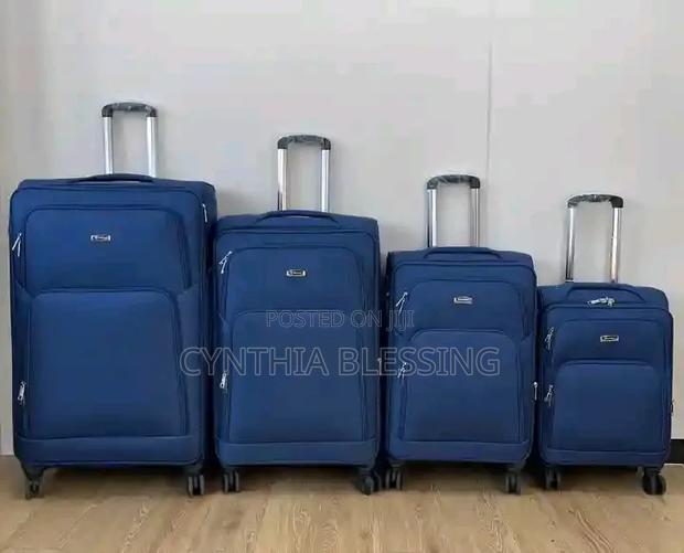 Qual Ity Fabric Suitcases-Blue