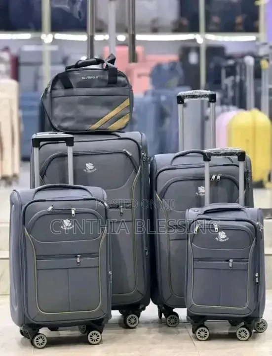 Qual Ity Fabric Suitcases-Blue