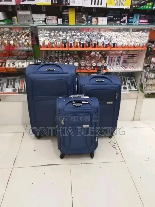 Quality Fabric Suitcase Blue 3 in 1