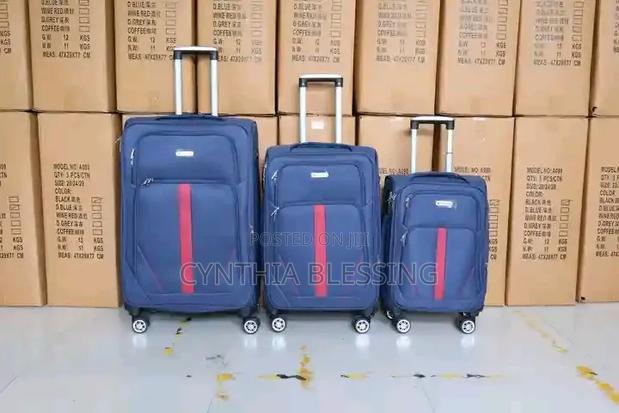 4 in 1 Suitcases- Grey- Fabric - thumbnail 2