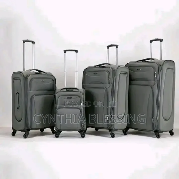 4 in 1 Suitcases- Grey- Fabric