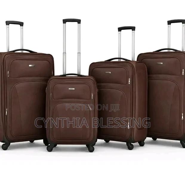4 in 1 Suitcases-Brown-4 Wheel