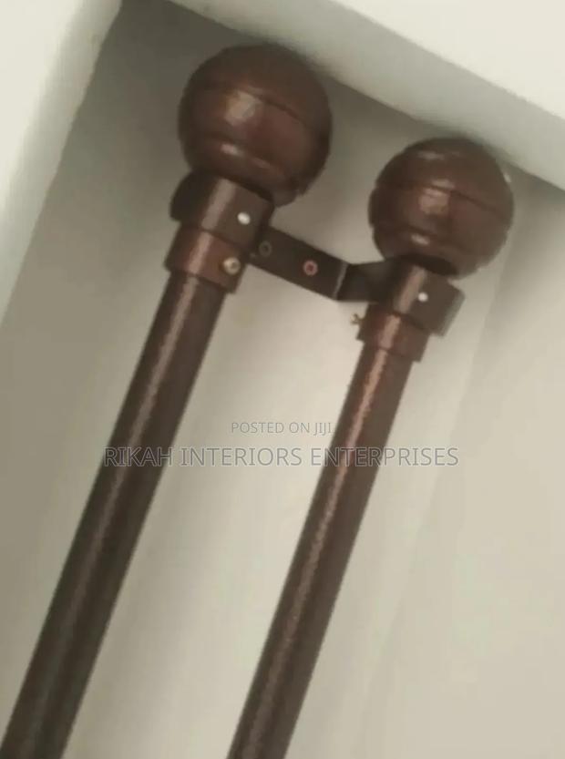 Ceiling Mounted Jua Kali Curtain Rods Environmental Friendly Justin