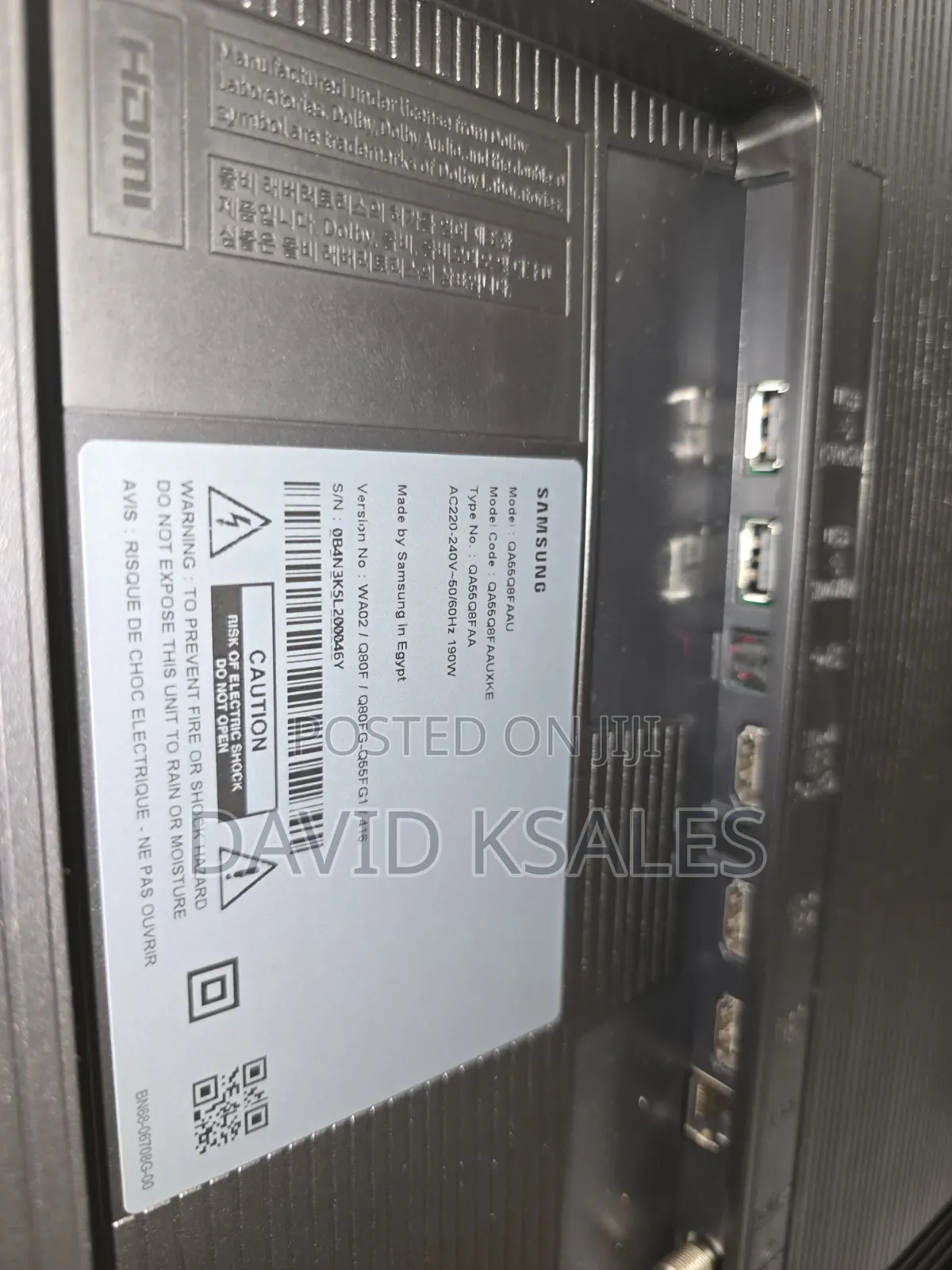 55 Inch Qled Samsung Tv (Q8f)