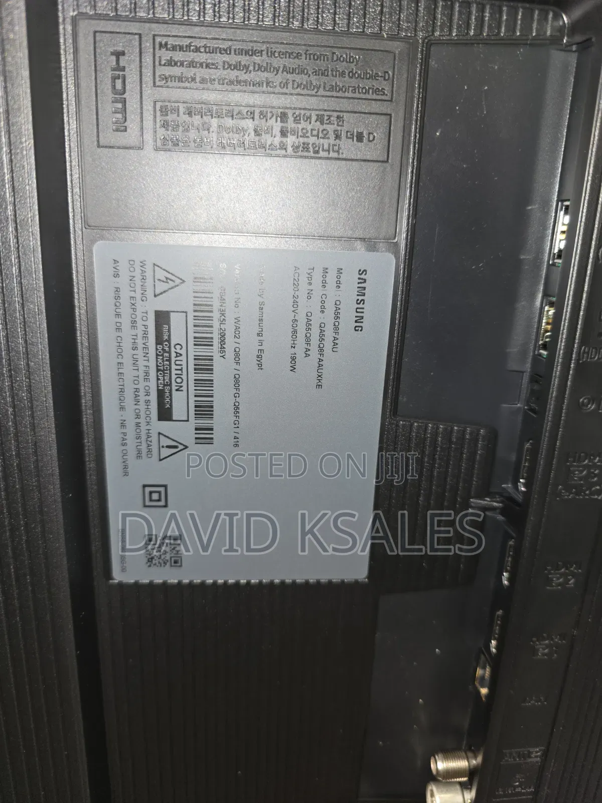 55 Inch Qled Samsung Tv (Q8f)
