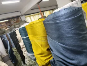 Green, Yellow, Black, White Curtains Materials