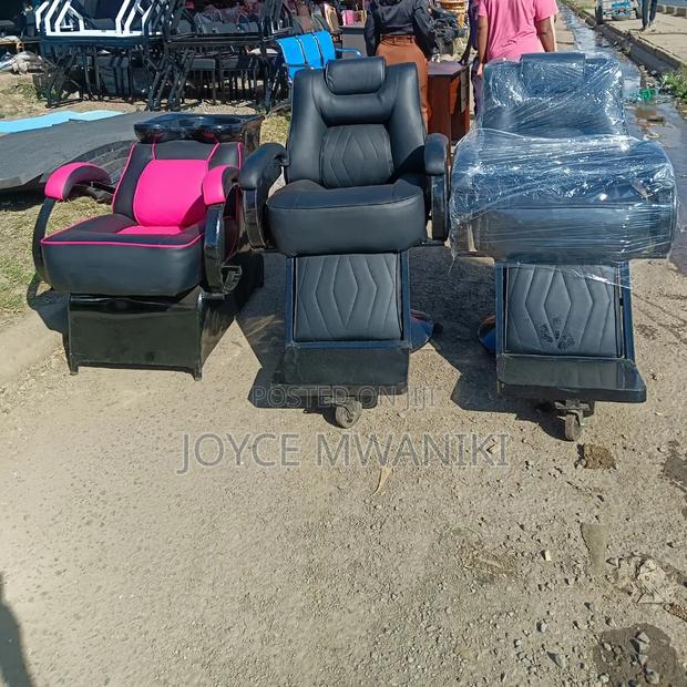 Sink Chair and 2 Black Barber Chairs