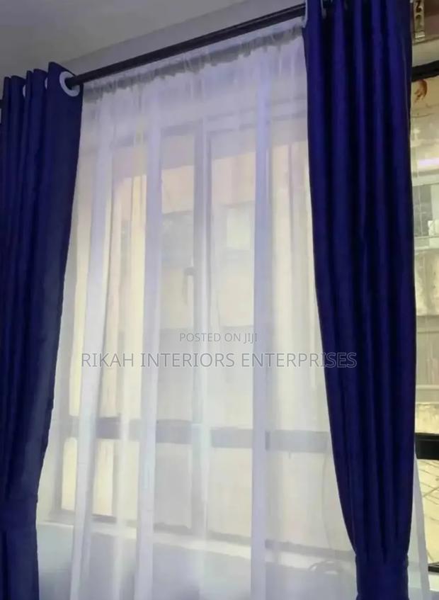Blue Curtains Curtains With White Sheers Environmental Friendly