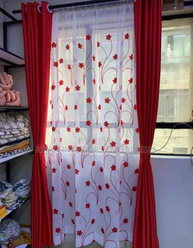 Orange Mixed Curtains Curtains With Sheers Environmental Friendly