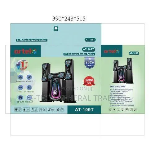 Artel At-109t Subwoofer 20000w With Bluetooth And Fm