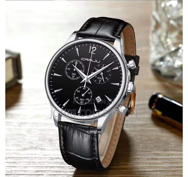 Crrju Chronograph Gents Leather Strap Watches - thumbnail 5