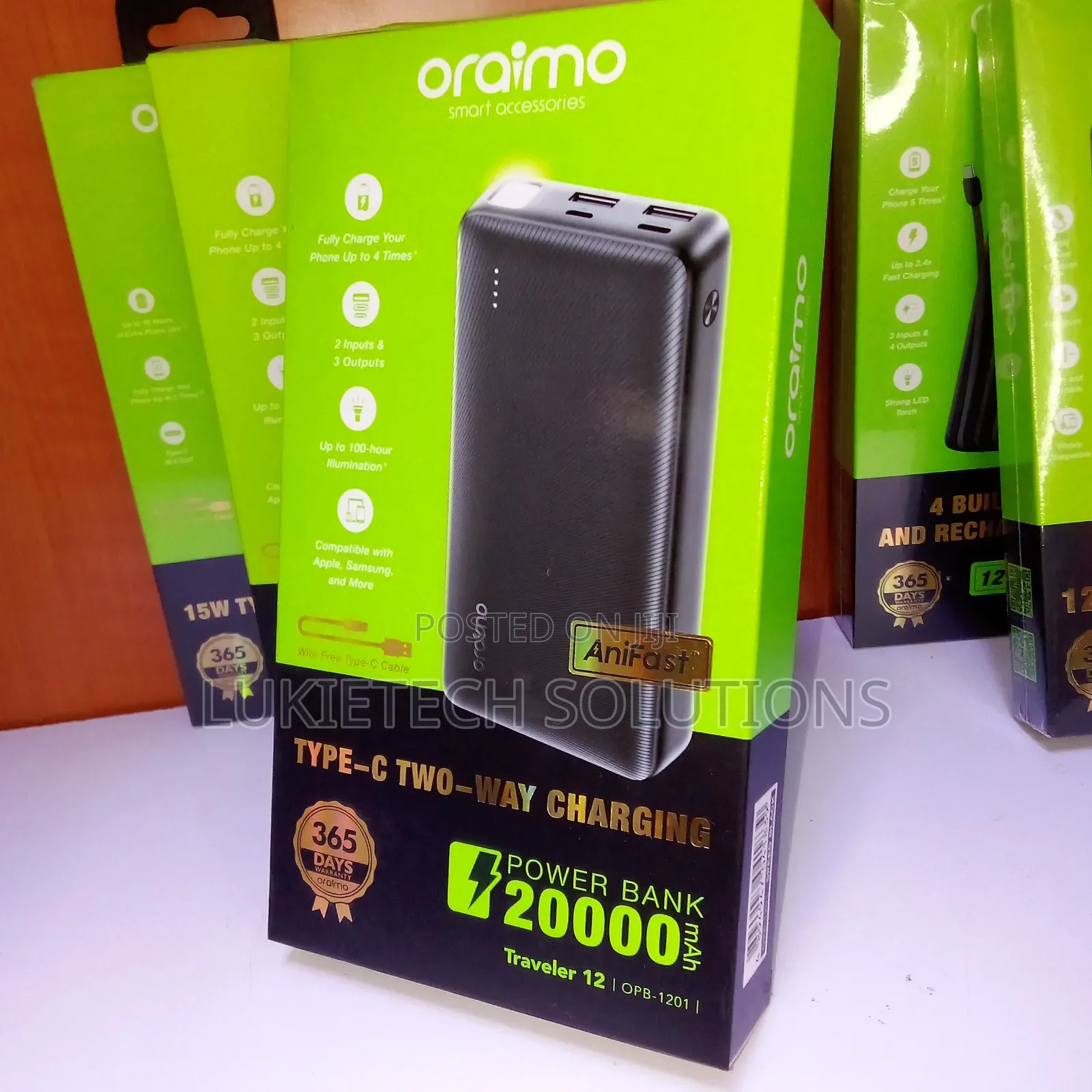 20000mah Oraimo Powerbank Slim With a Strong Led Torch