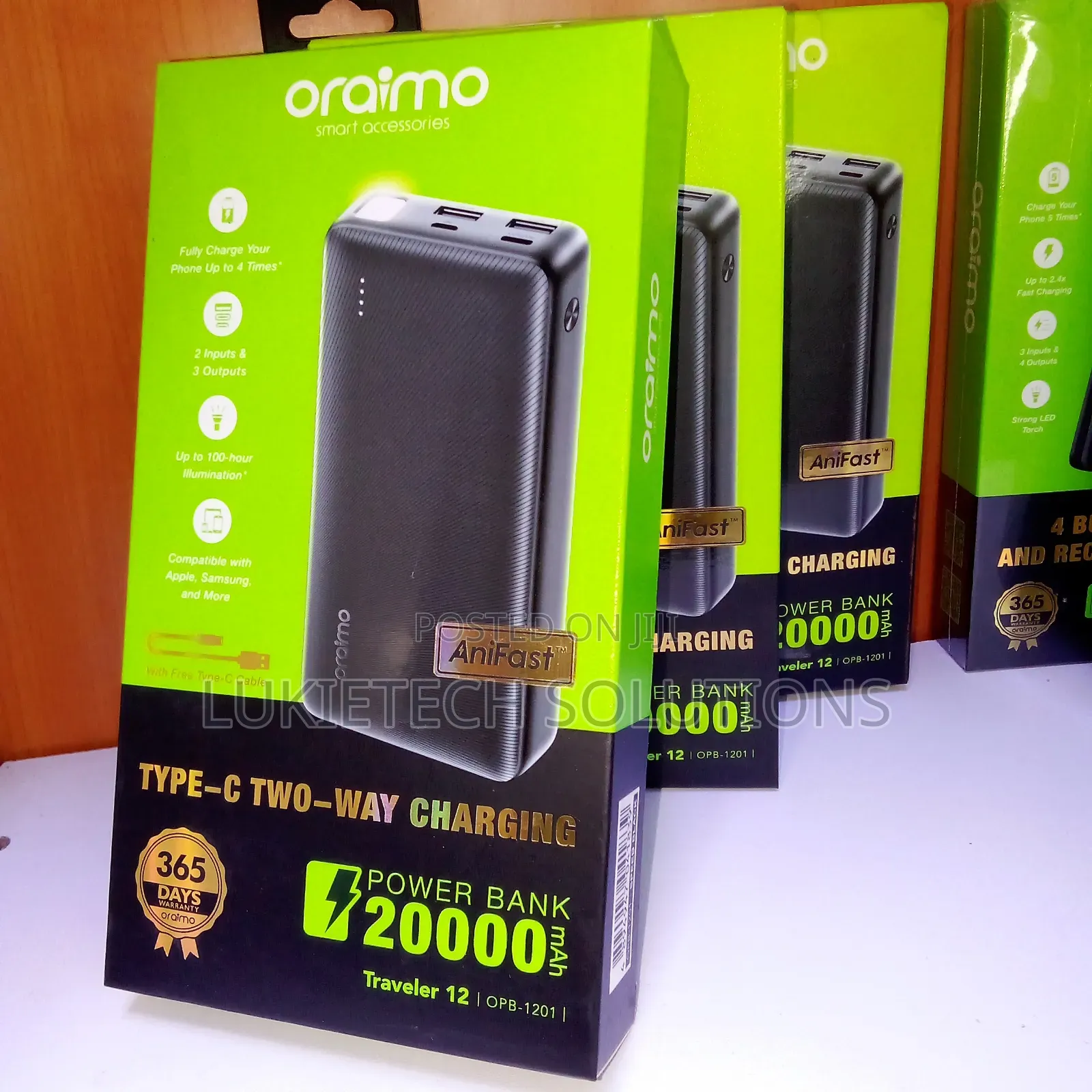 20000mah Oraimo Powerbank Slim With a Strong Led Torch