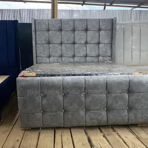 Grey Velvet Bed 5 by 6