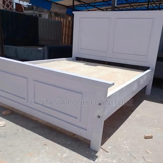 White Modern Wooden Bed Size 5 by 6