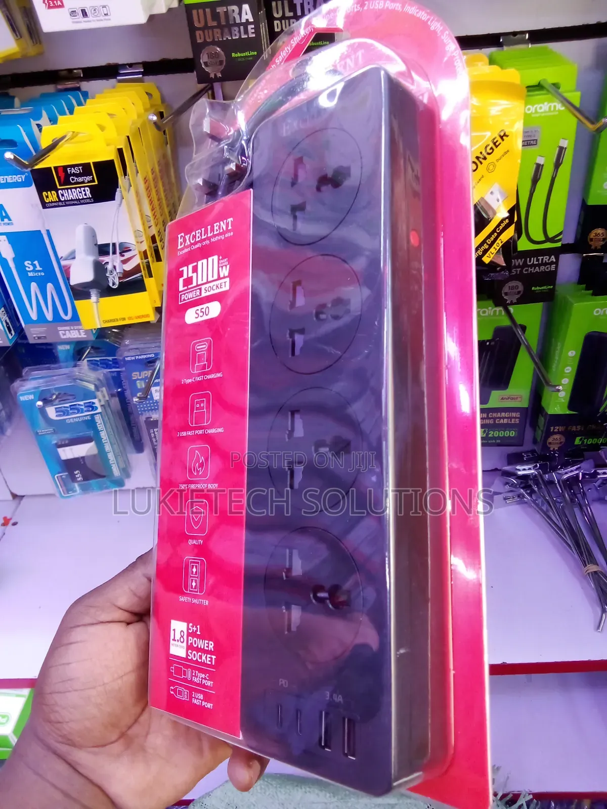 Excellent Extension Cable 4 Way With Surge Protector and Usb Port