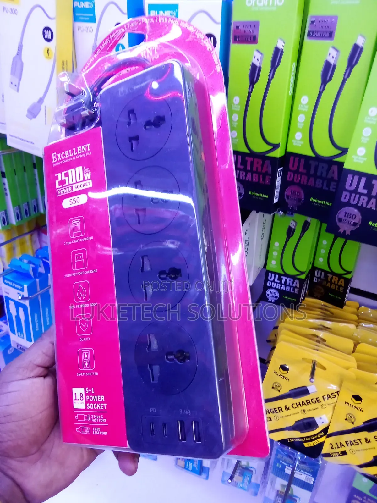 Reliable Extension Cable 4 Way Usb/Lightning Ports