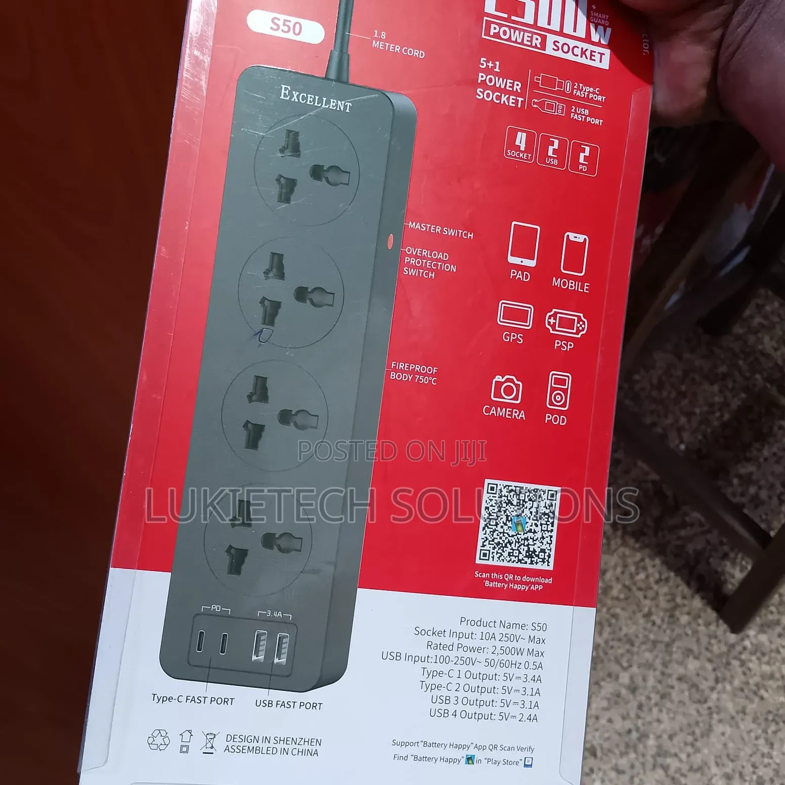 Reliable Extension Cable 4 Way Usb/Lightning Ports