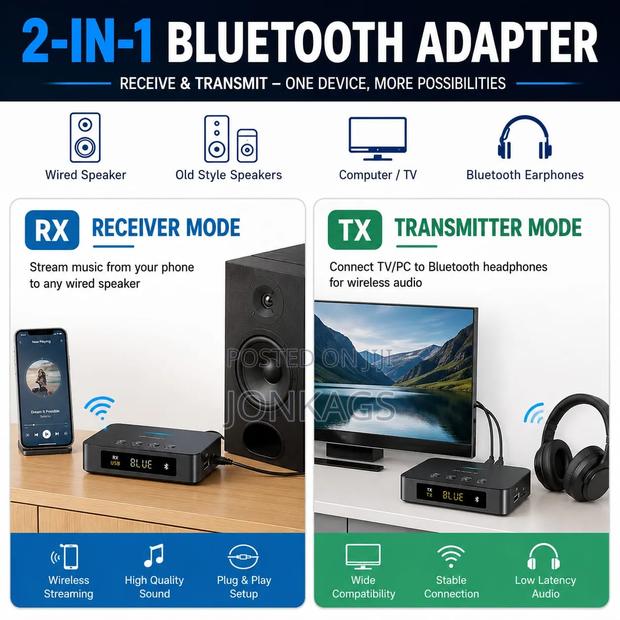 3 in 1 Bluetooth Audio Adapter
Receiver | Transmitter | Fm Transmitter - thumbnail 3