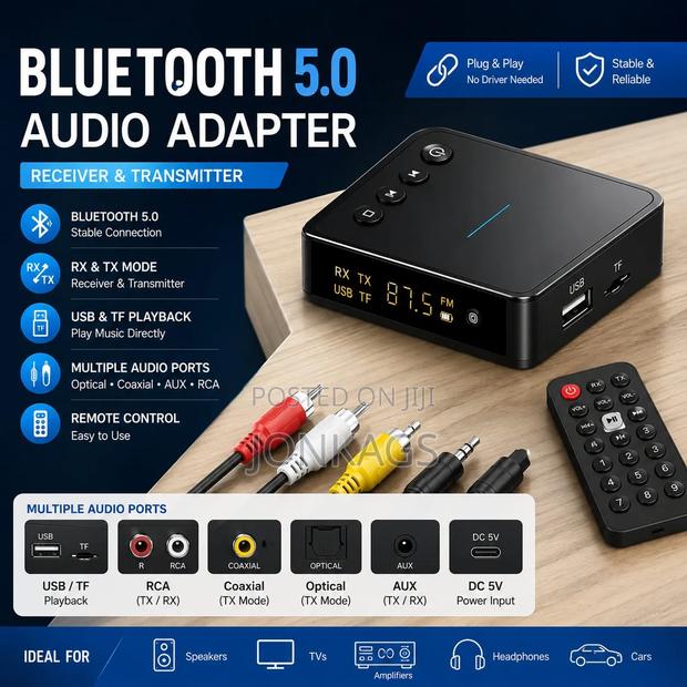 3 in 1 Bluetooth Audio Adapter
Receiver | Transmitter | Fm Transmitter - thumbnail 9