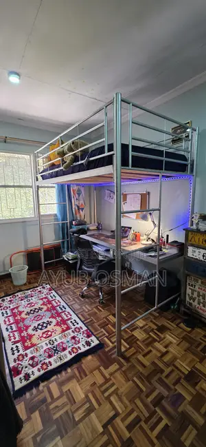 Bunk Bed, Built in Desk, Mattress + Chair