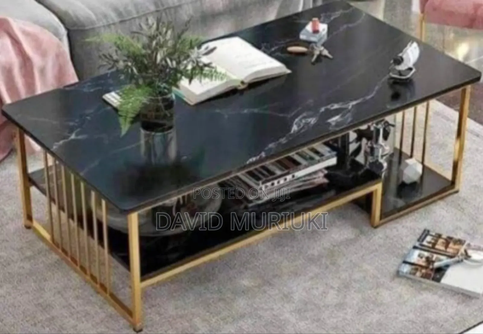 Executive Black Marble Coffee Table