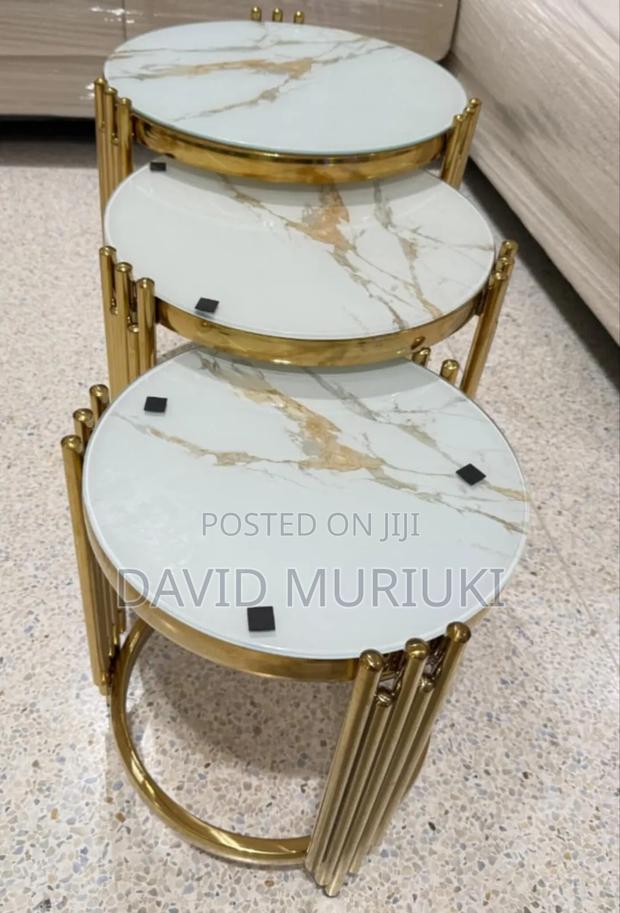 3 in 1 Executive Pure Marble Table