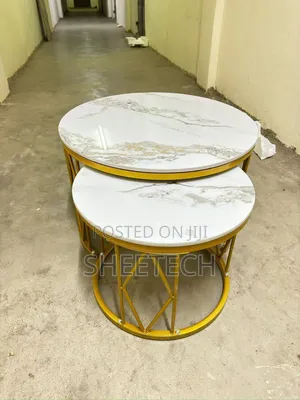 Modern Luxury 2in1 Pure Marble Nesting Tables