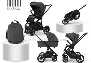 Foldable Burbay E83 Stroller Bassinet, Travel System With Pushchair