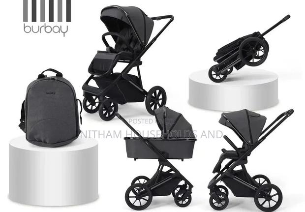 Foldable Burbay E83 Stroller Bassinet, Travel System With Pushchair
