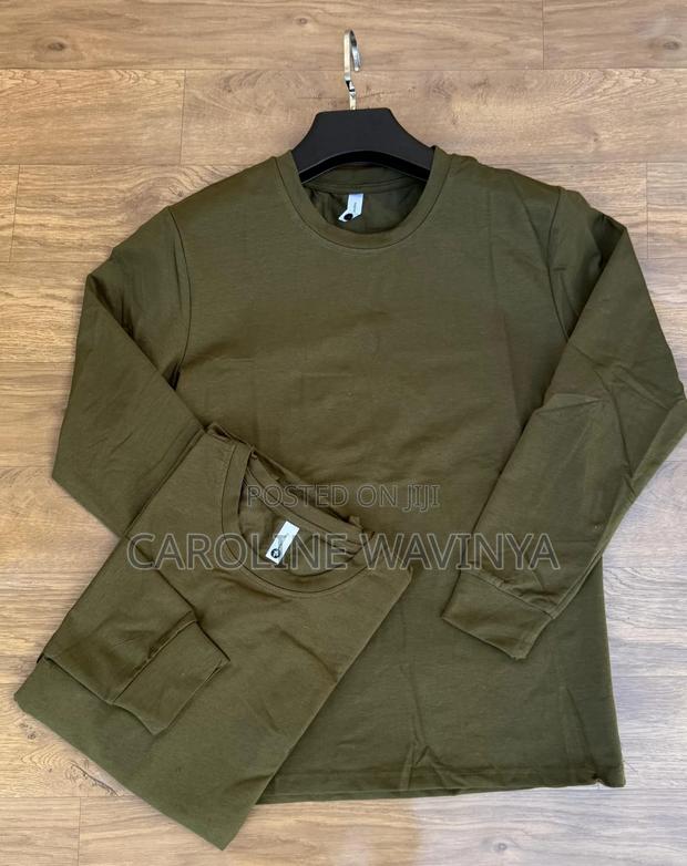 Quality Plain Men T-Shirts Long Sleeve - thumbnail 2