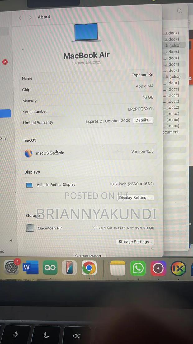 Laptop Apple MacBook Air 16GB Apple M4 SSD 500GB - thumbnail 3