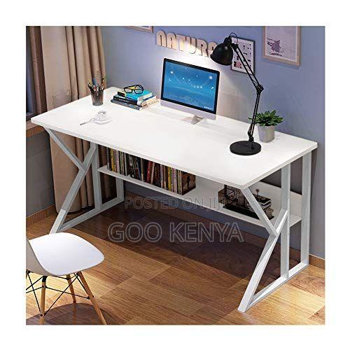 Study Table; Multi-Purpose Wooden Study Table With Durable Metal Frame - thumbnail 2