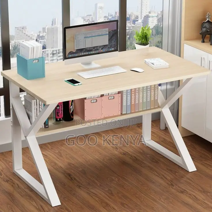 Study Table; Multi-Purpose Wooden Study Table With Durable Metal Frame