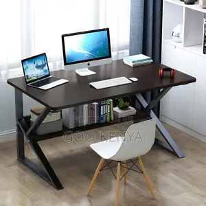 Study Table; Multi-Purpose Wooden Study Table With Durable Metal Frame