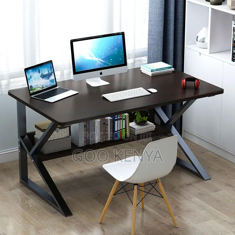 Study Table; Multi-Purpose Wooden Study Table With Durable Metal Frame