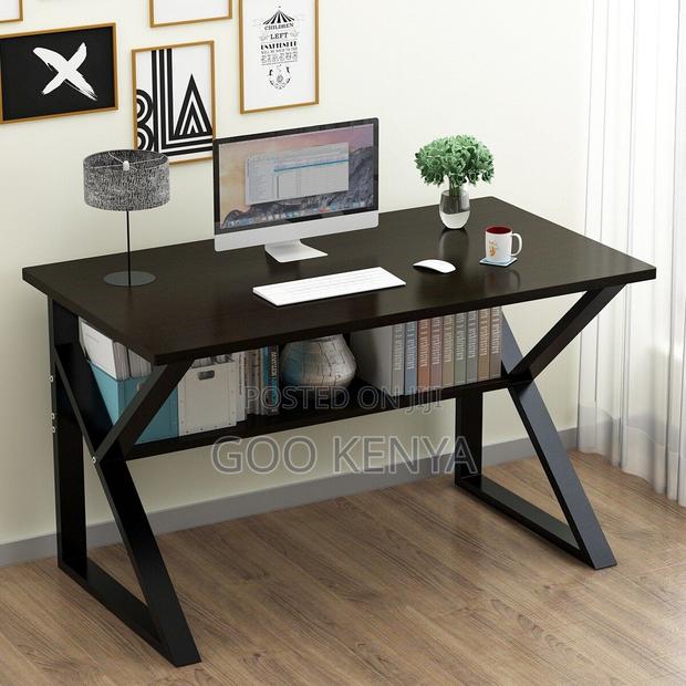 Study Table; Multi-Purpose Wooden Study Table With Durable Metal Frame - thumbnail 8
