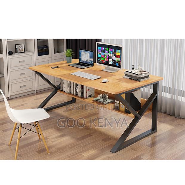 Study Table; Multi-Purpose Wooden Study Table With Durable Metal Frame - thumbnail 9