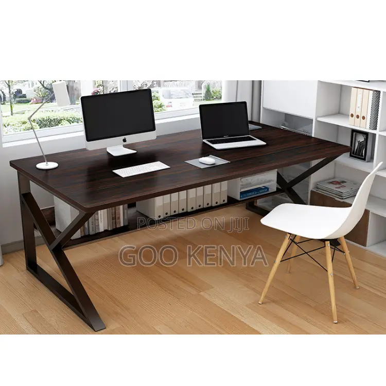 Study Table; Multi-Purpose Wooden Study Table With Durable Metal Frame