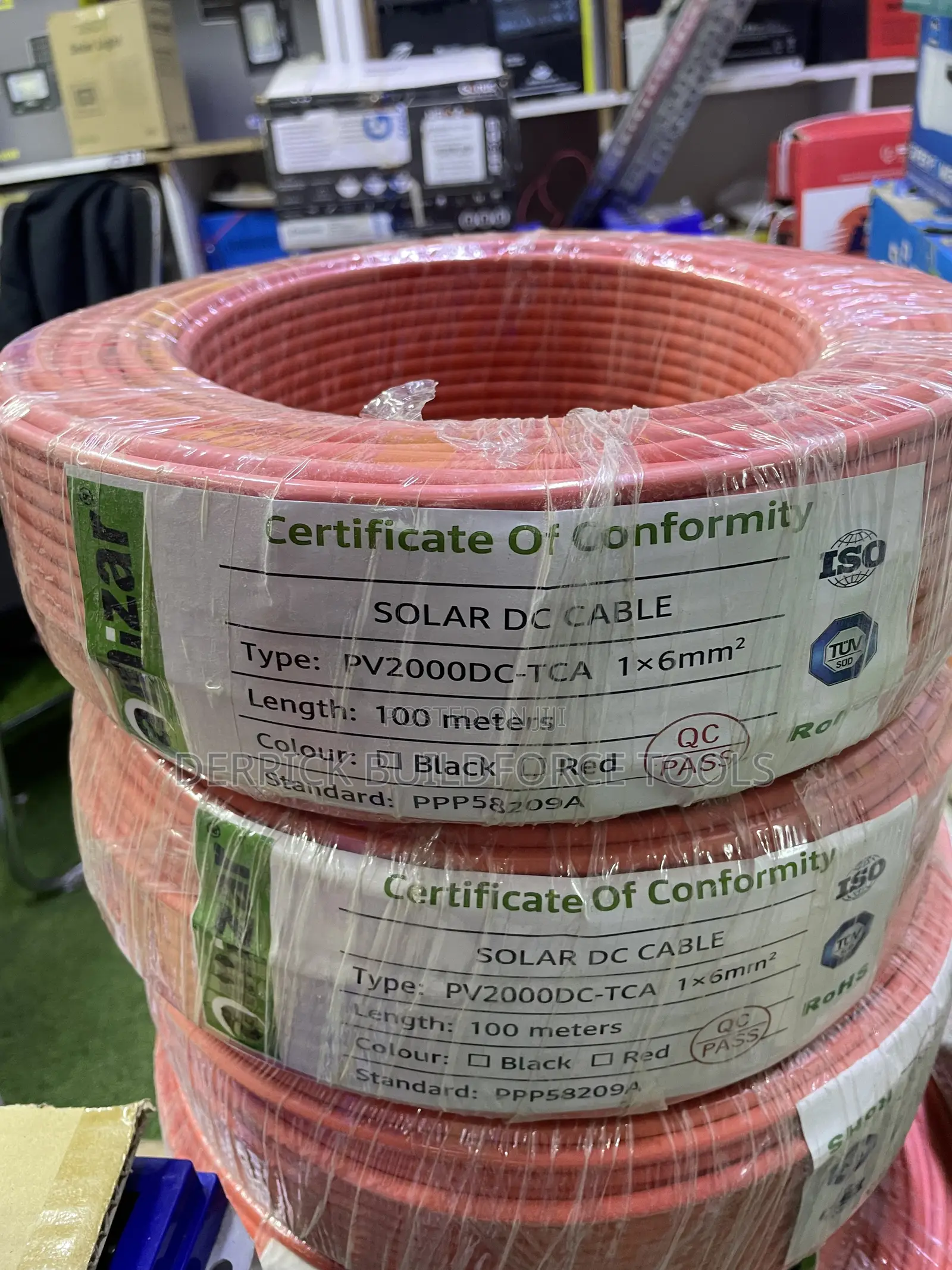 6mm X 100m Pv Solar Cable( Can Be Sold Per Metre)