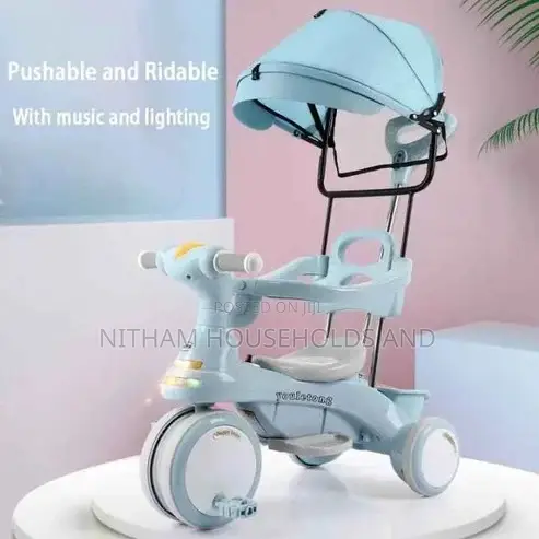 3-in-1 Kids Tricycle Stroller With Parent Handle