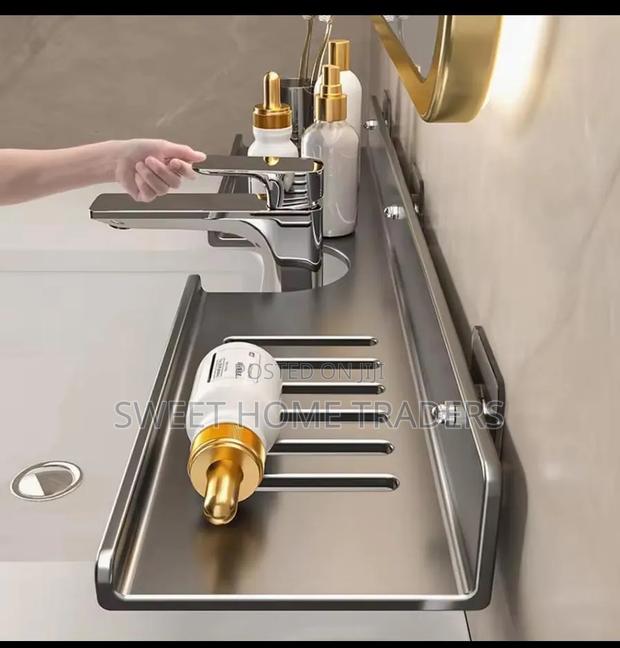 Metallic Faucet Storage Rack