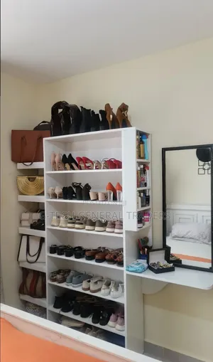 Executive Wooden Shoes Rack With Make Up Compatiment