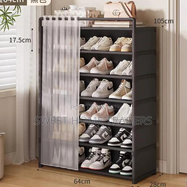 6 Layer Shoerack With Dust Cover