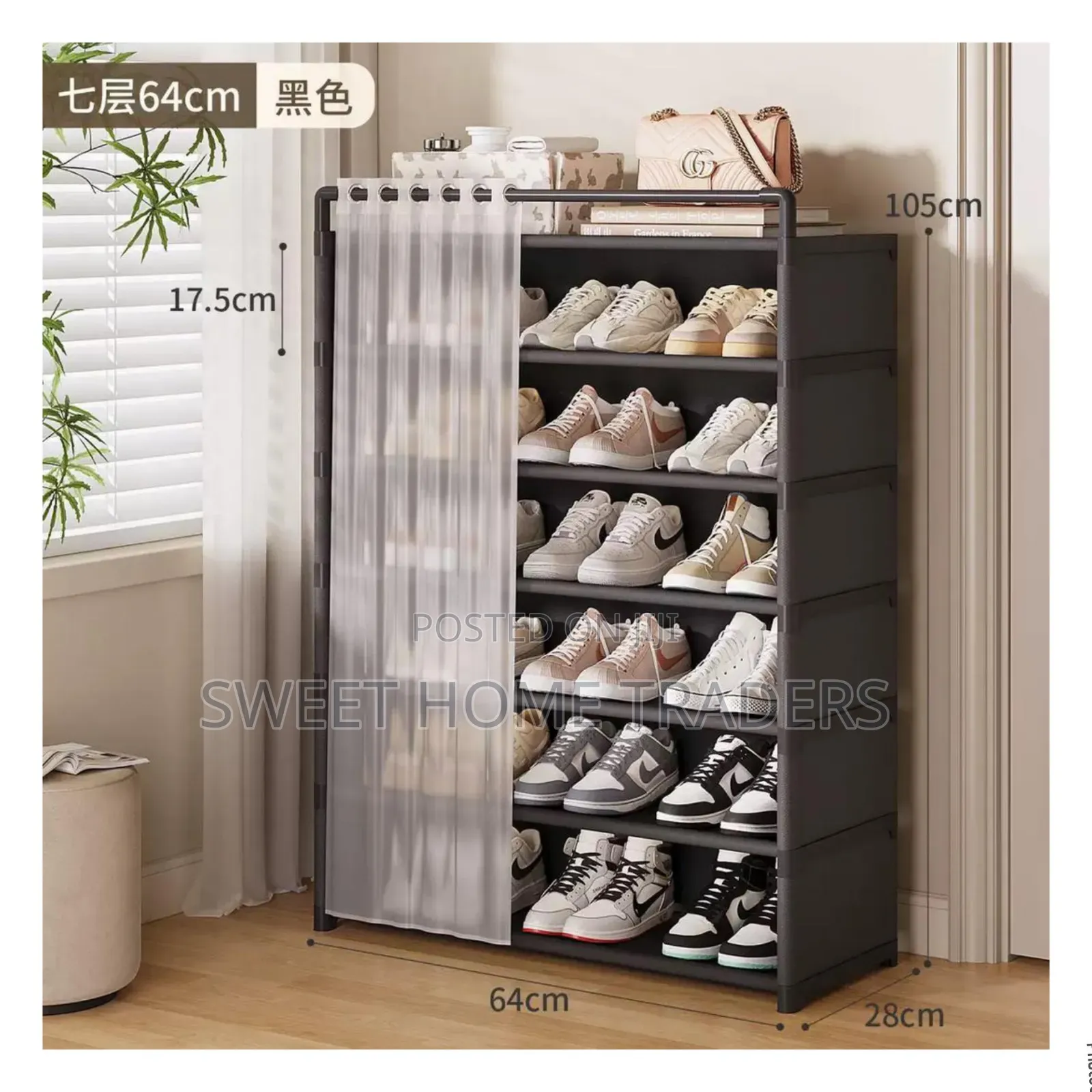 6 Layer Shoerack With Cover