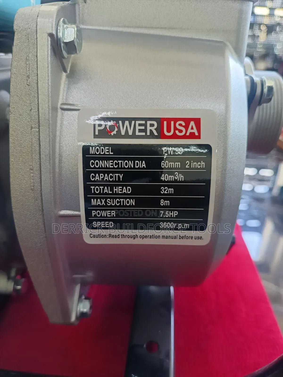 Power Usa 2inch 7.5hp Gasoline Driven Water Pump