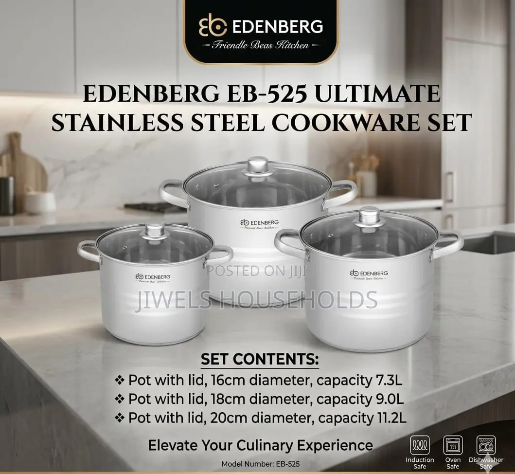 6pc Edenburg Stainless Steel Cookware Je