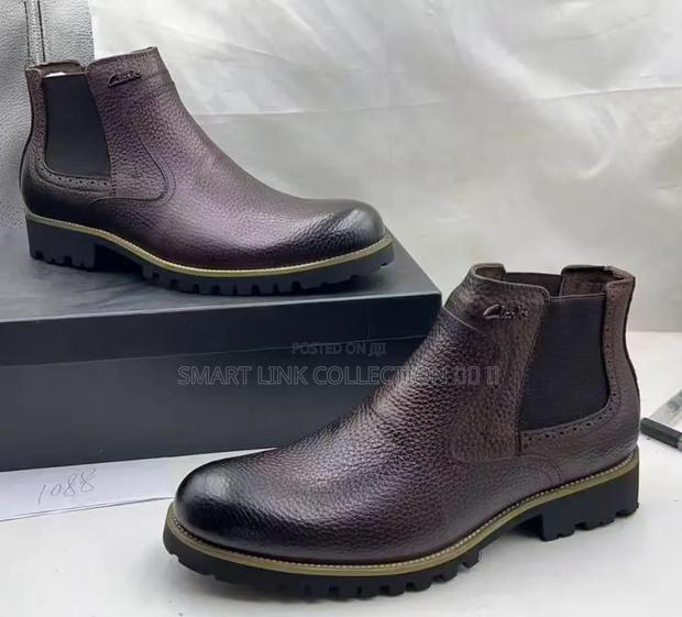 Clarks Brown Leather Boots - thumbnail 2