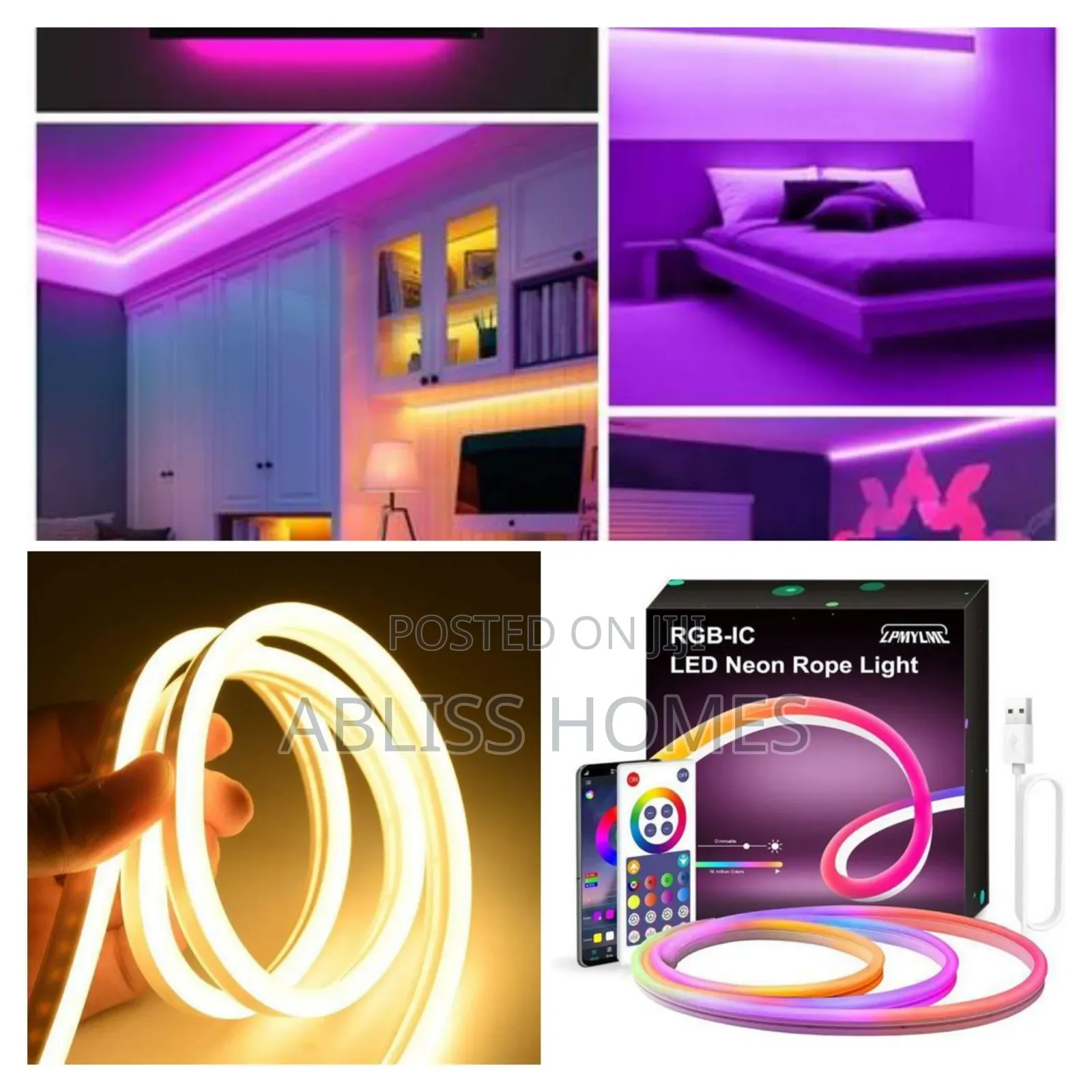 5m RGB Led Neon Rope Light With Remote Control