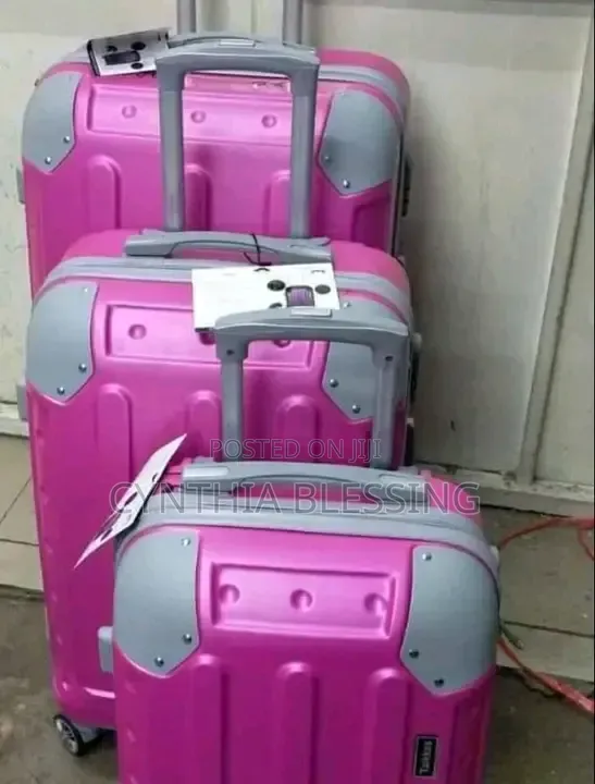 Pink Suitcases Fiber Suitcase 4 Wheel